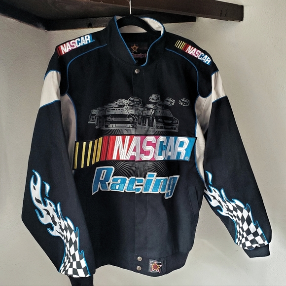 RARE VINTAGE Nascar JH Design Embroidered Twill Racing Jacket - Picture 3 of 16